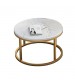 Mars Coffee Table Stainless Gold Frame & Top Marble White